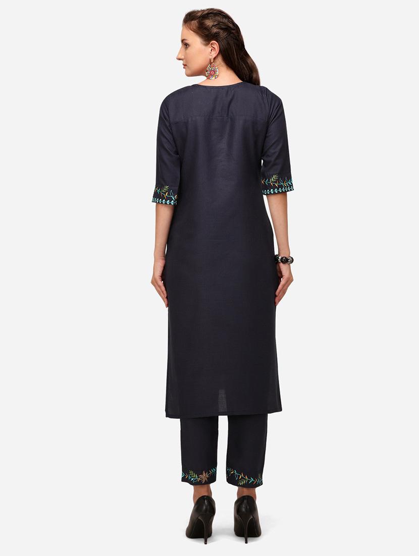 embroidered kurta pant set - 20195295 - Standard Image - 2