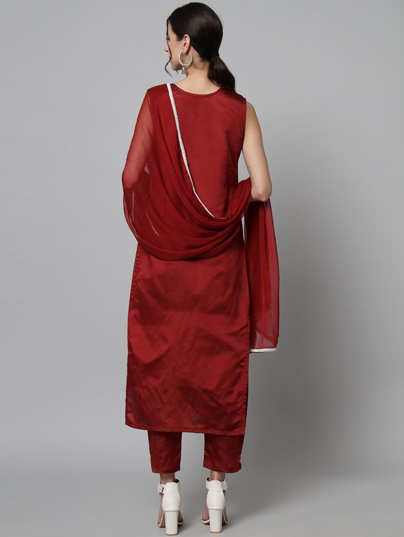embroidered kurta pant set with dupatta - 20195328 - Standard Image - 2