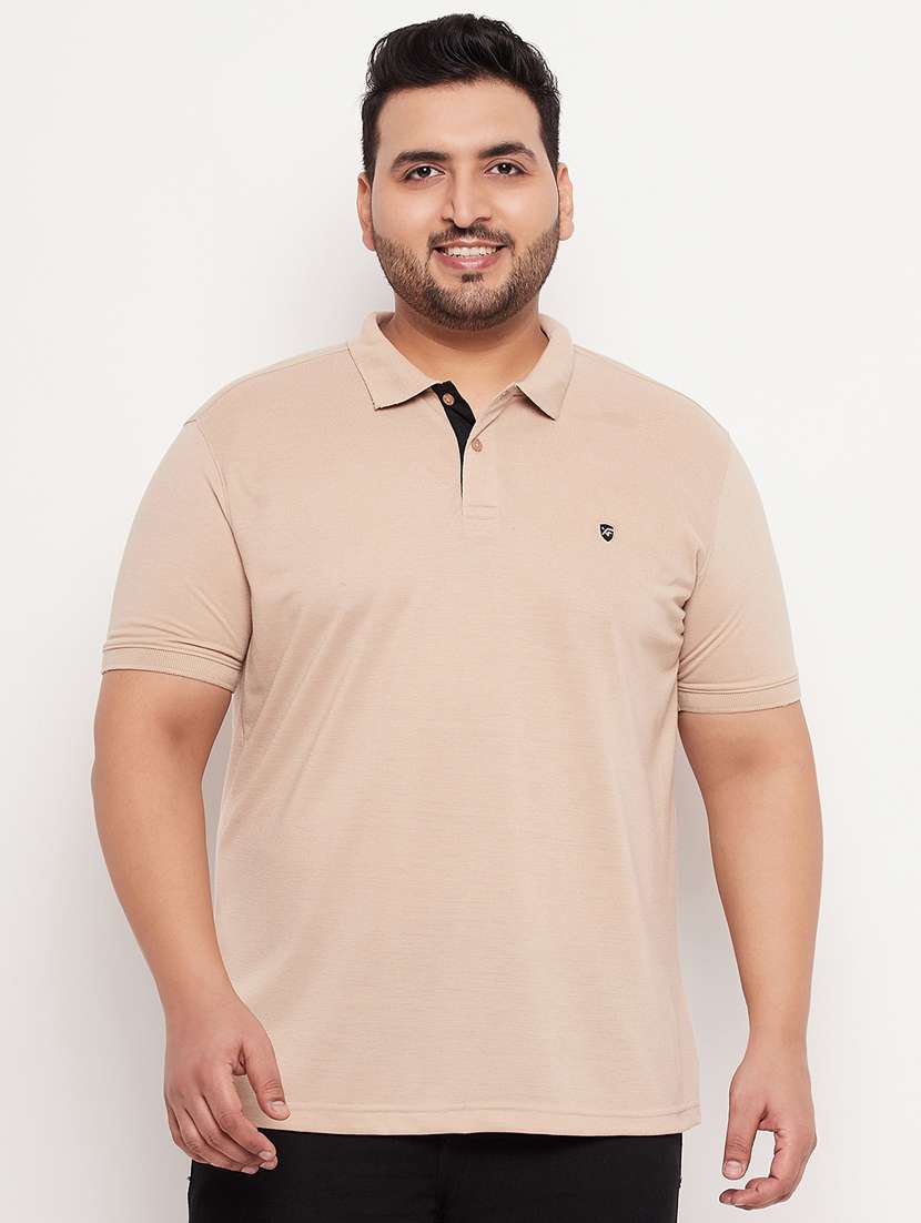 men polo neck solid plain t-shirt