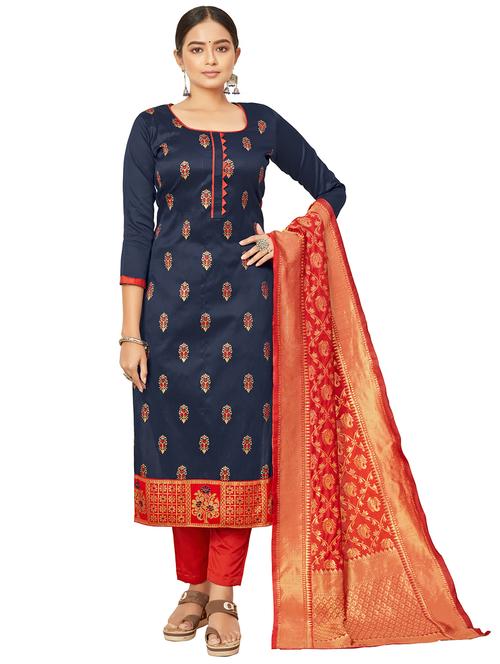 self design unstitched suit set - 20196320 - Standard Image - 0