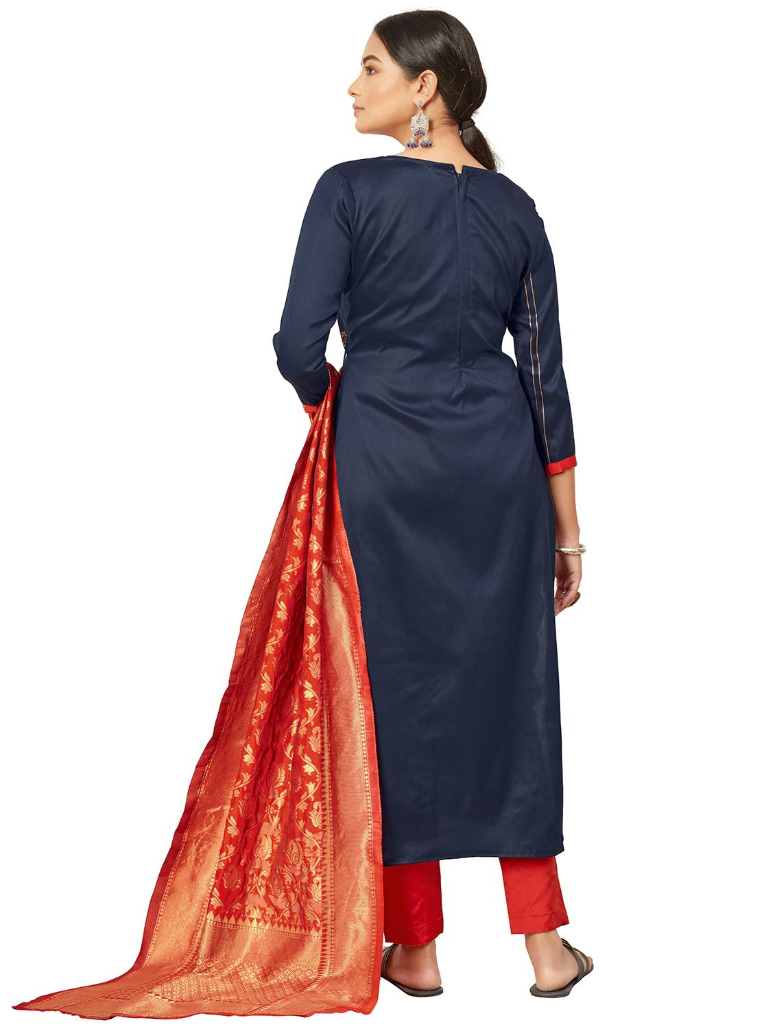 self design unstitched suit set - 20196320 - Standard Image - 2