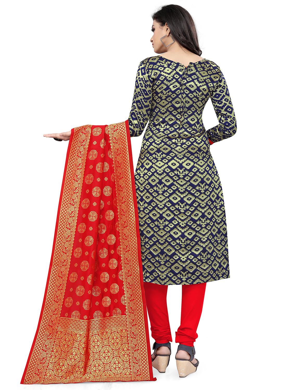 self design unstitched suit set - 20196344 - Standard Image - 2
