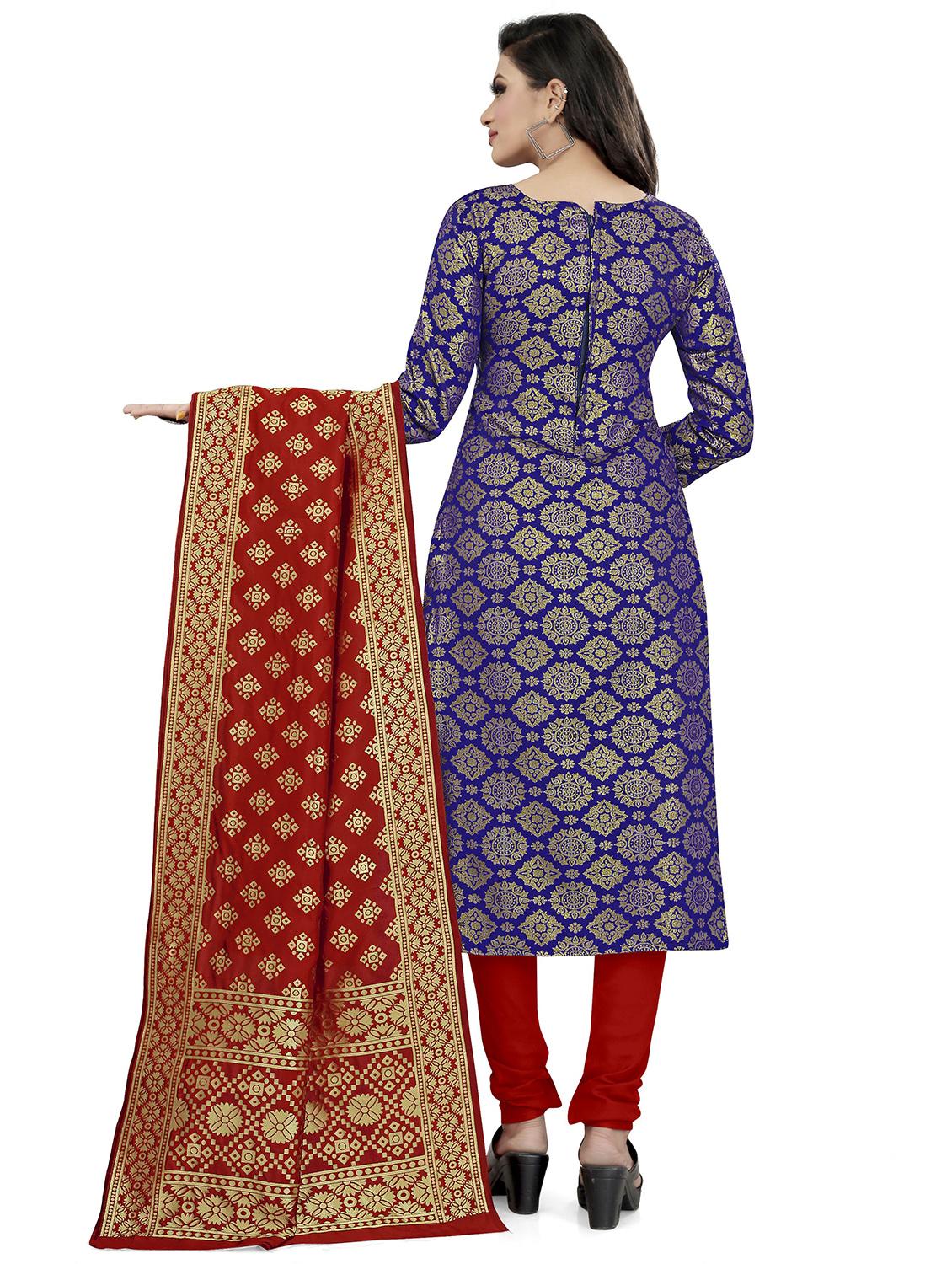 self design unstitched suit set - 20196369 - Standard Image - 2