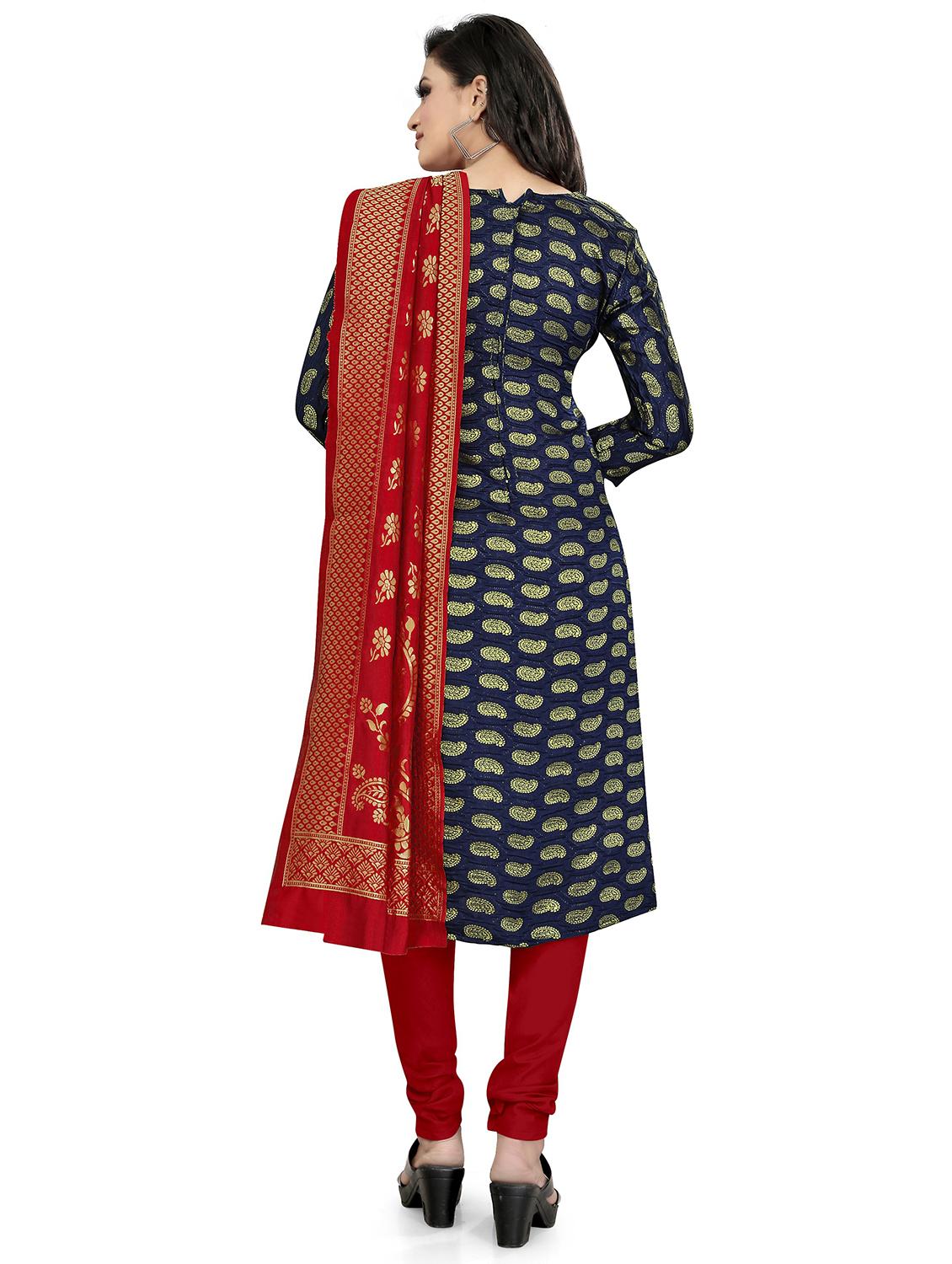 self design unstitched suit set - 20196423 - Standard Image - 2