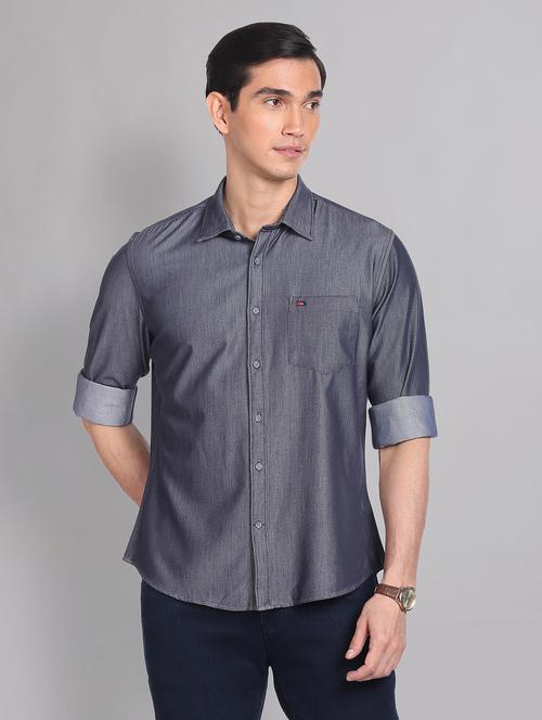 mens solid casual shirt - 20196822 -  Standard Image - 0