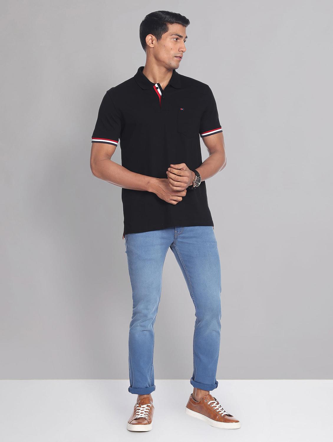 polo neck solid polo t-shirt - 20196838 - Standard Image - 2