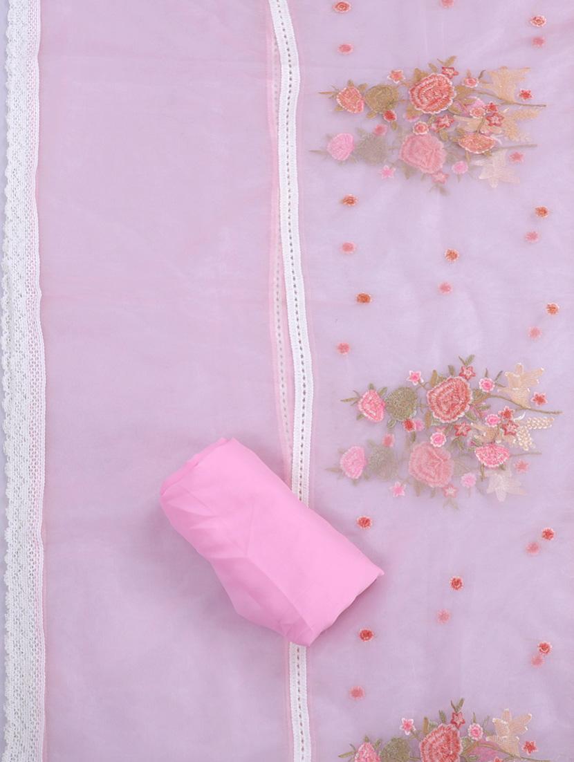 women pink embroidered unstitched suits - 20196903 - Standard Image - 2