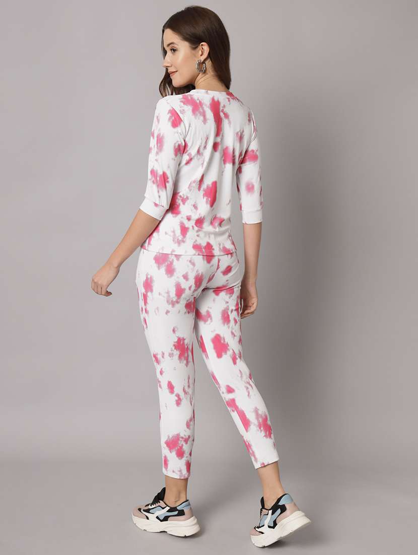 women printed t-shirt and jogger co-ords  - 20197067 -  Standard Image - 2