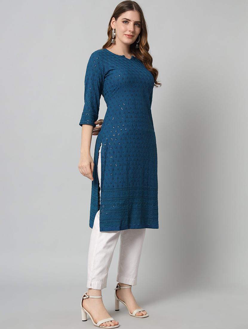 women's straight kurta - 20197169 - Standard Image - 2