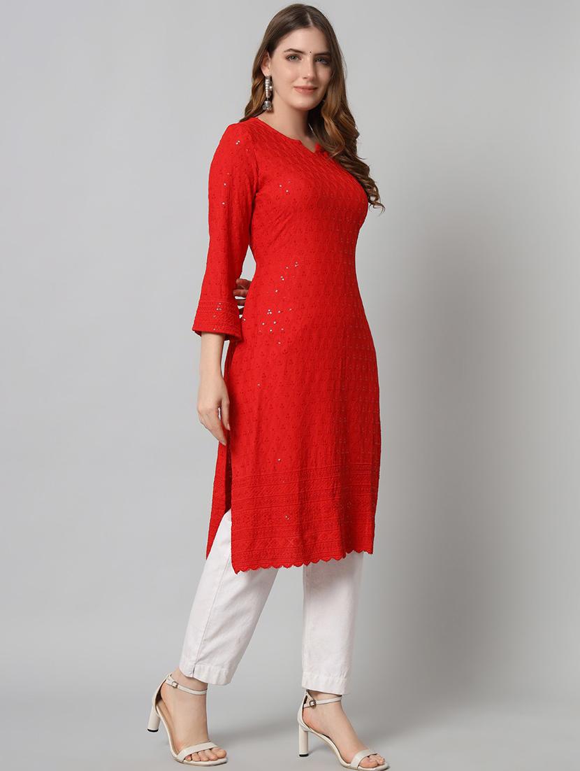 women's straight kurta - 20197170 - Standard Image - 2