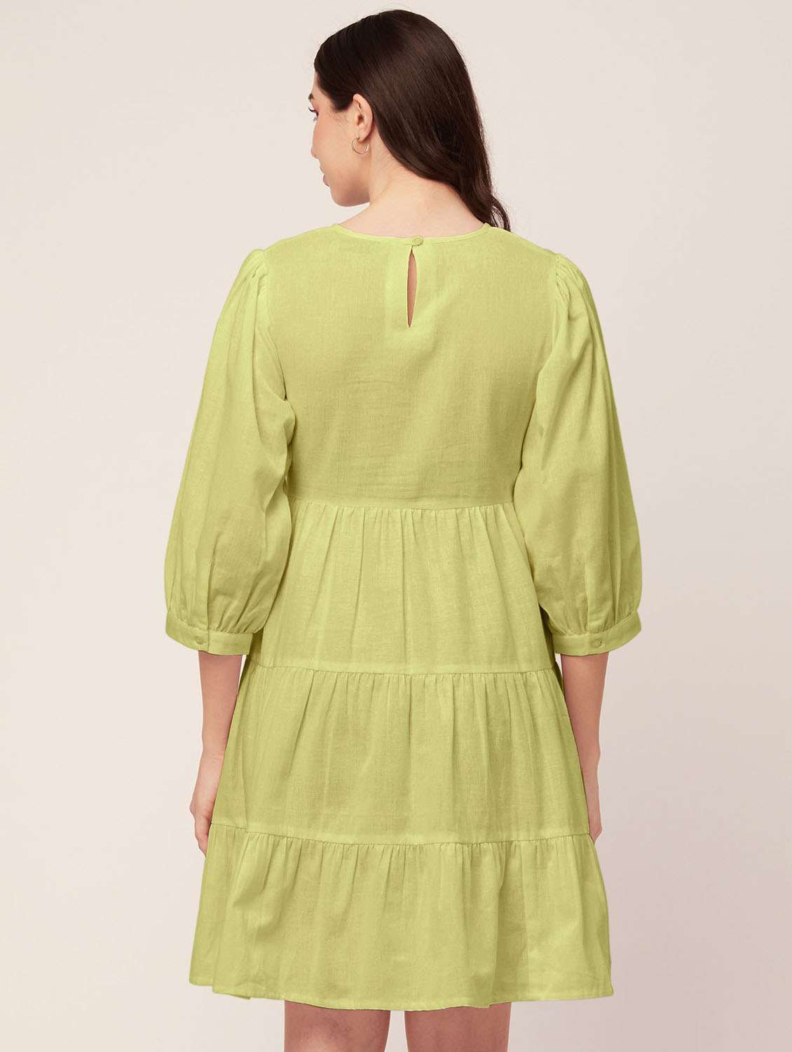 women's tiered dress solid dress - 20197282 -  Standard Image - 2