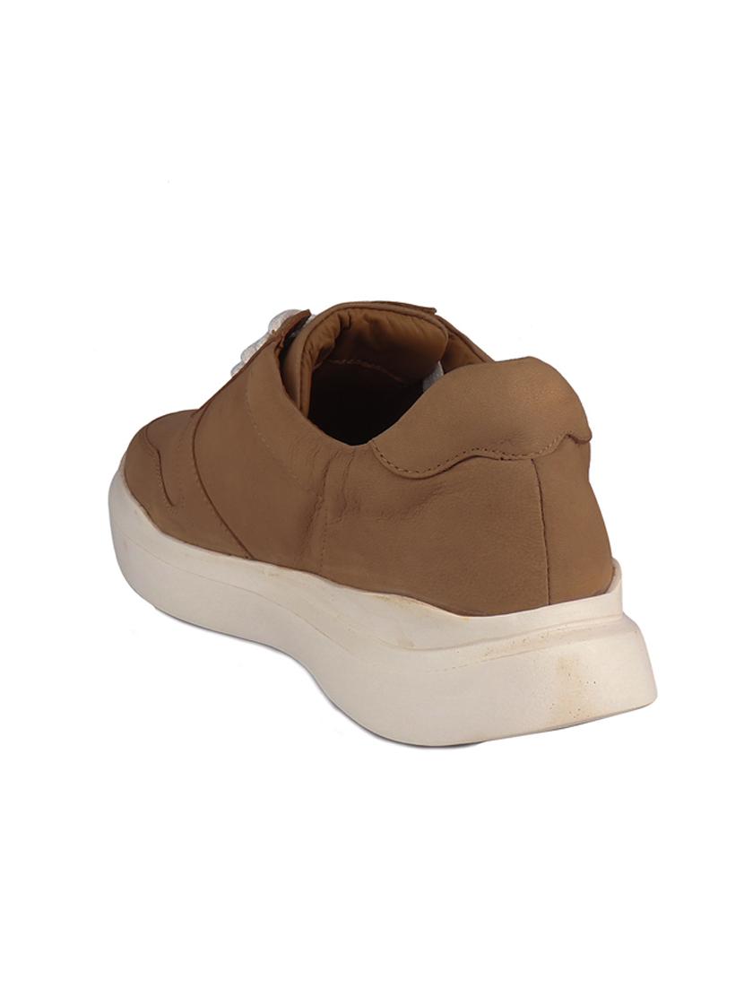 brown leather lace up sneakers - 20198337 - Standard Image - 2