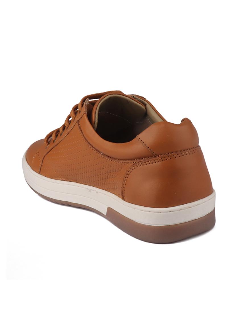 tan leather lace up sneakers - 20198372 - Standard Image - 2