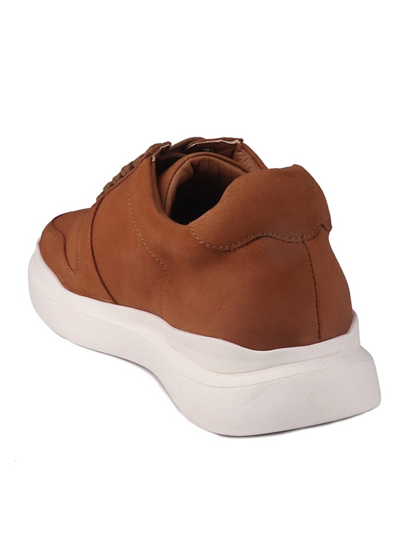 tan leather lace up sneakers - 20198374 - Standard Image - 2