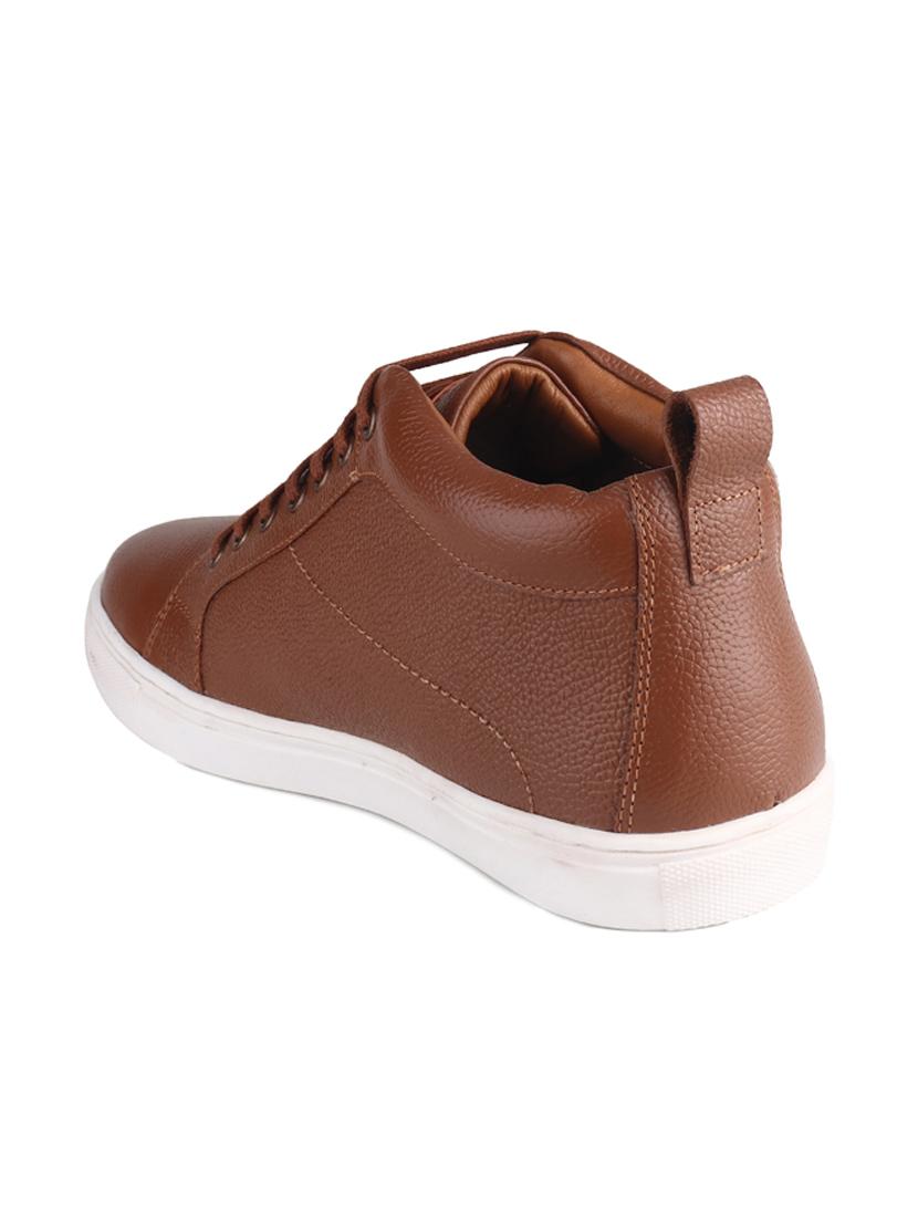 tan leather lace up sneakers - 20198375 - Standard Image - 2