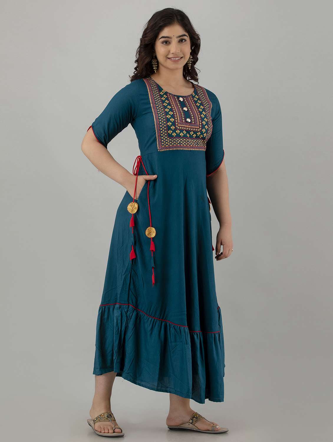 Embroidered Long Anarkali Kurta 