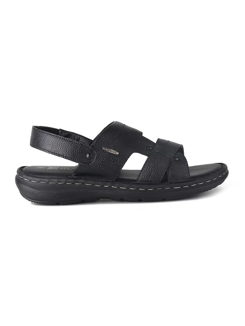 black leather back strap sandals - 20203224 - Standard Image - 2