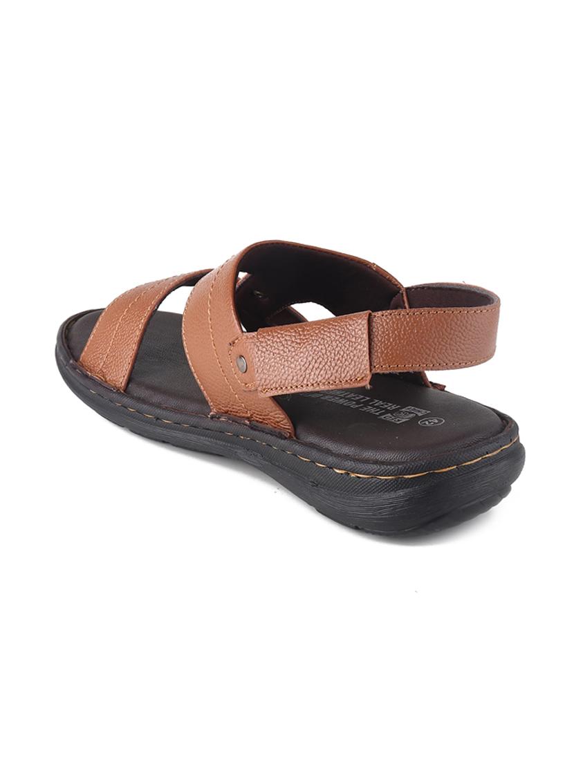 tan leather back strap sandals - 20203225 - Standard Image - 2