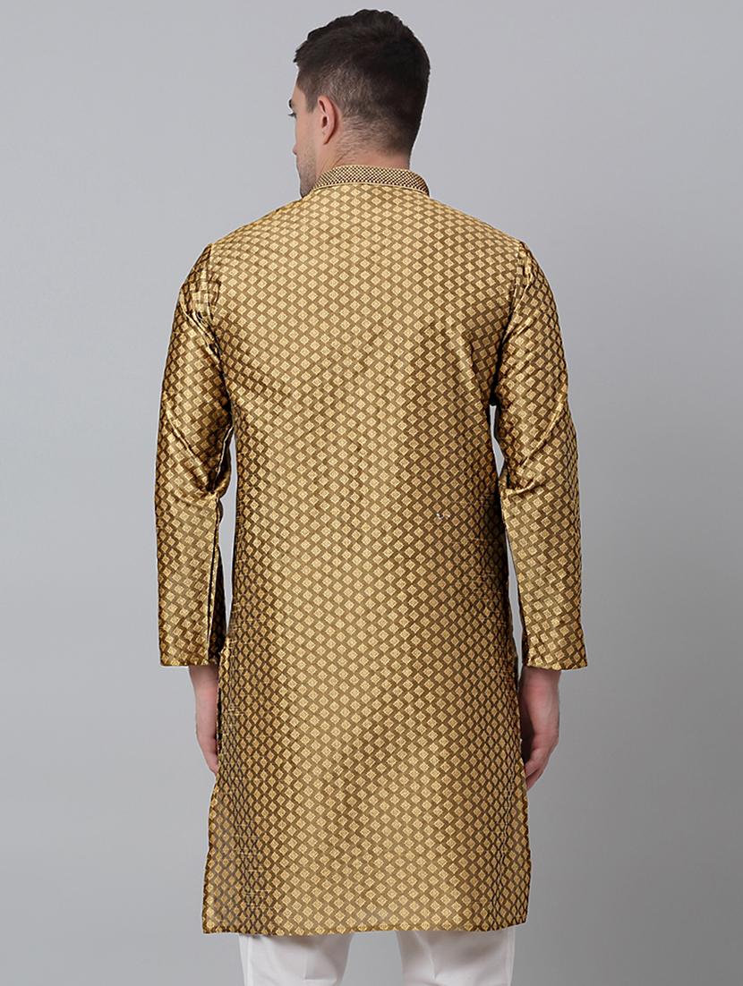 mandarin neck self design long kurta - 20204726 - Standard Image - 2