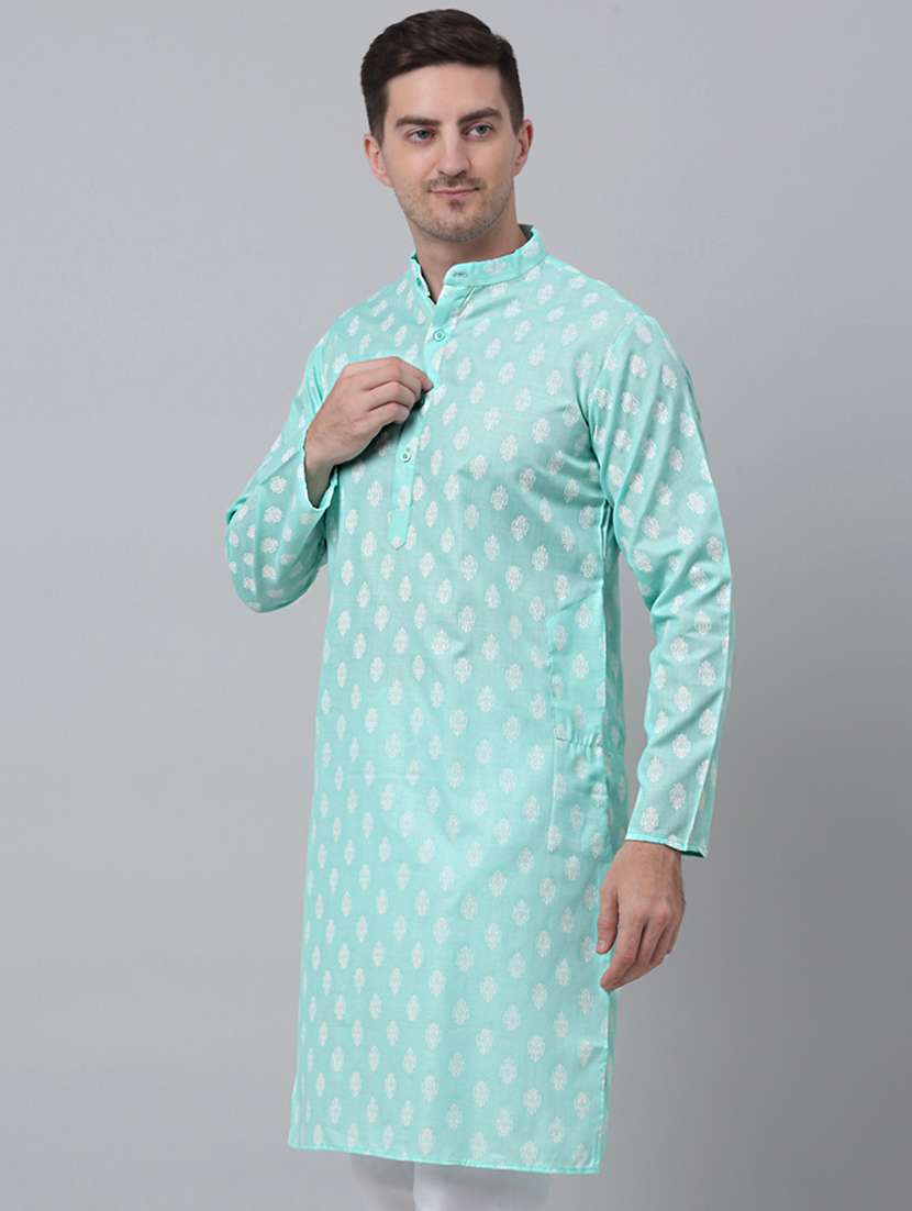 mandarin neck printed long kurta