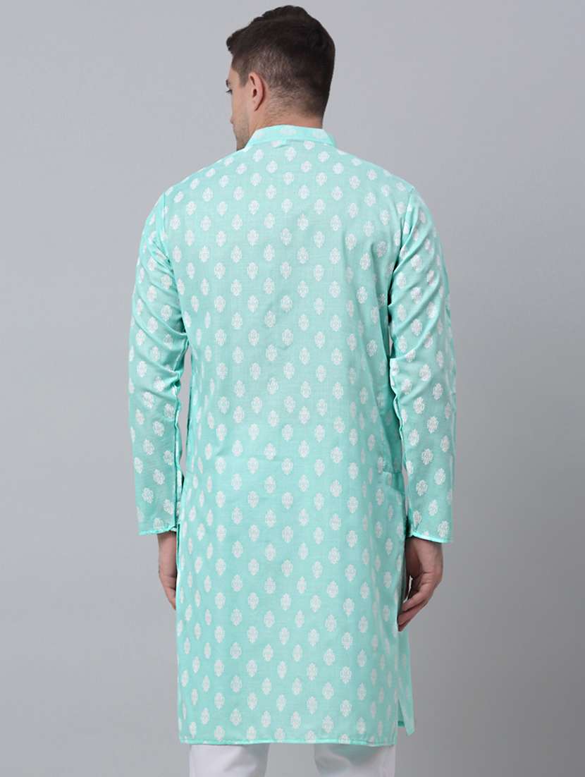mandarin neck printed long kurta - 20204739 - Standard Image - 2