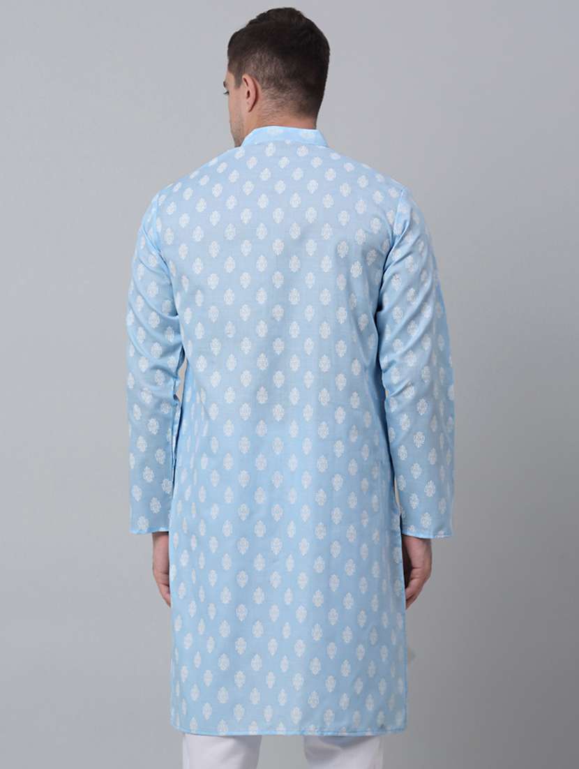 mandarin neck printed long kurta - 20204740 - Standard Image - 2