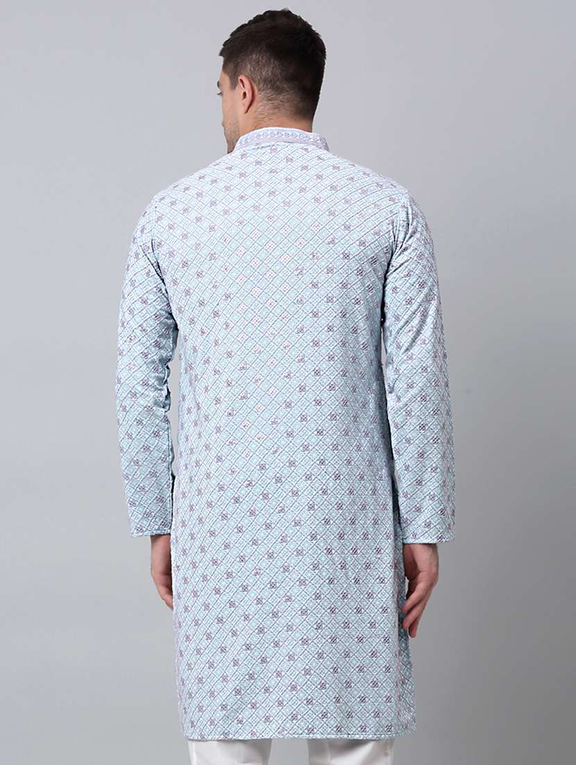mandarin neck sequin work long kurta - 20204757 -  Standard Image - 2