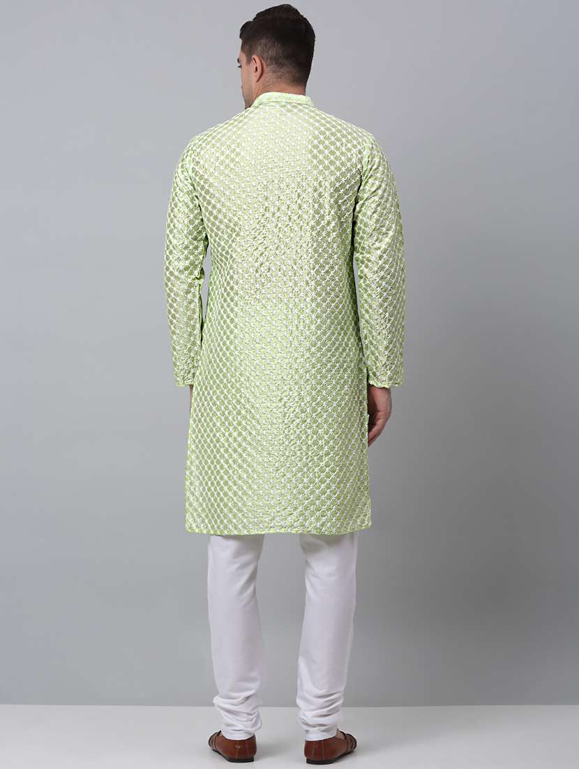 mandarin neck embroidered kurta churidar set - 20205497 - Standard Image - 2