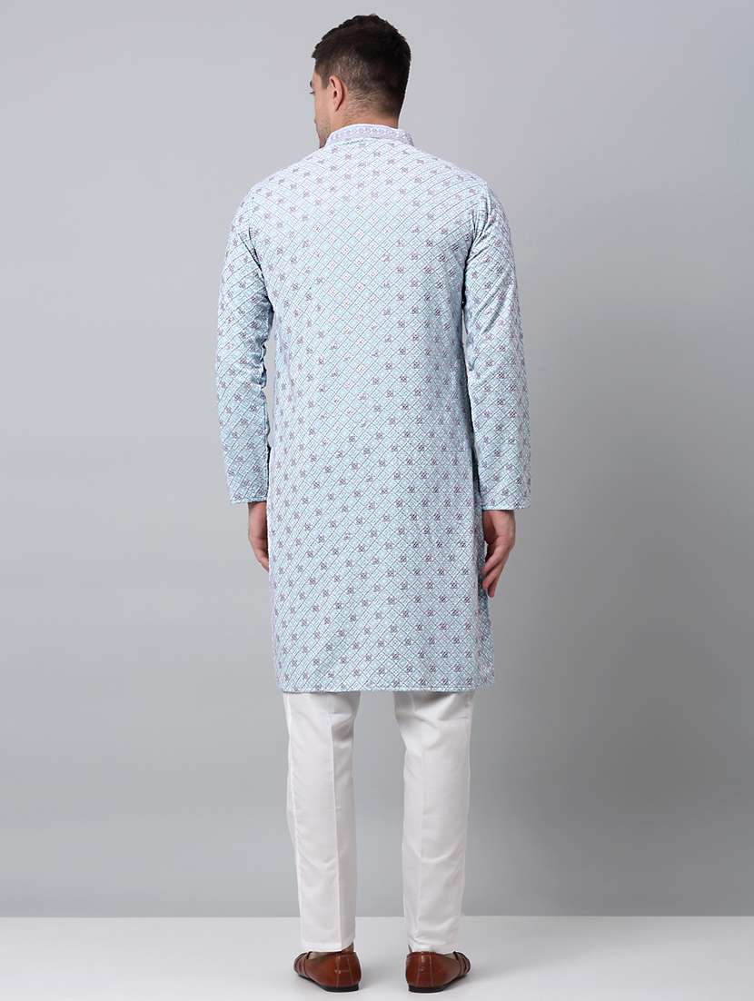 mandarin neck sequin work kurta pyjama set - 20205524 -  Standard Image - 2