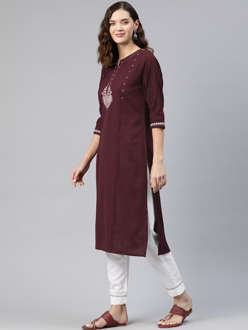 embroidered kurta pant set - 20205536 - Standard Image - 2