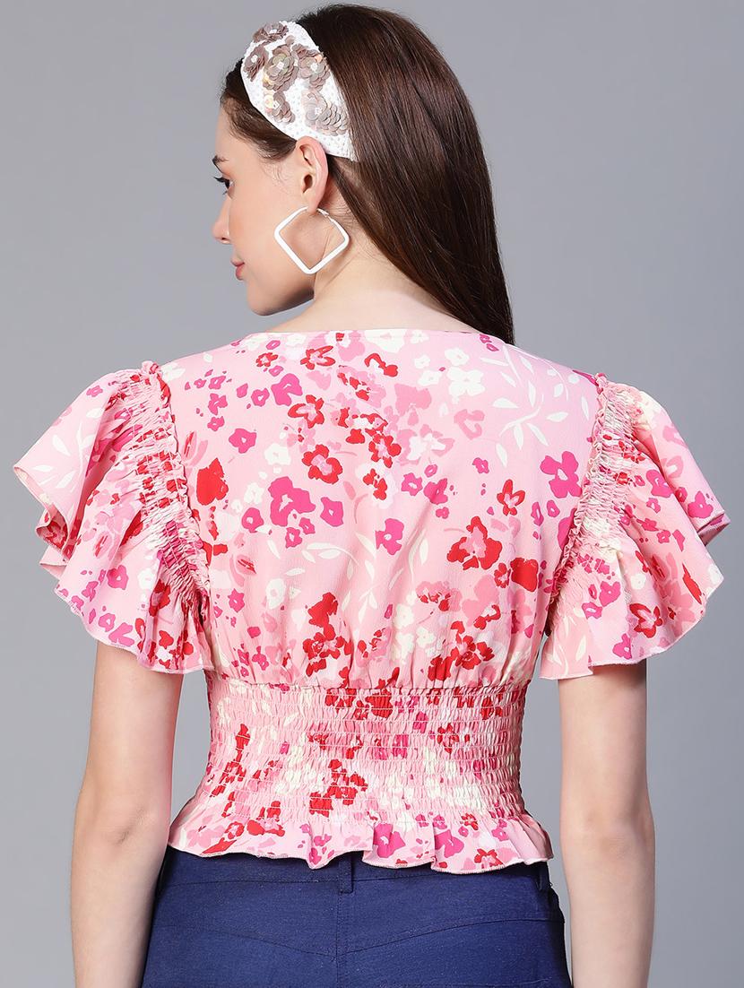 women's blouson v neck top - 20206482 - Standard Image - 2