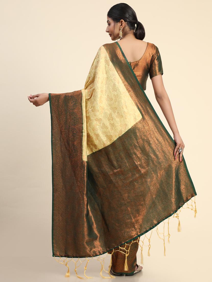 cream silk saree with blouse - 20206965 - Standard Image - 2