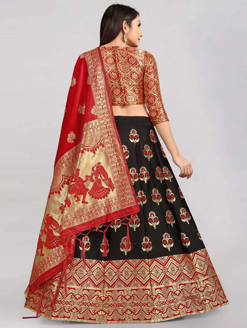 self design panelled lehenga choli set with dupatta - 20207737 -  Standard Image - 2
