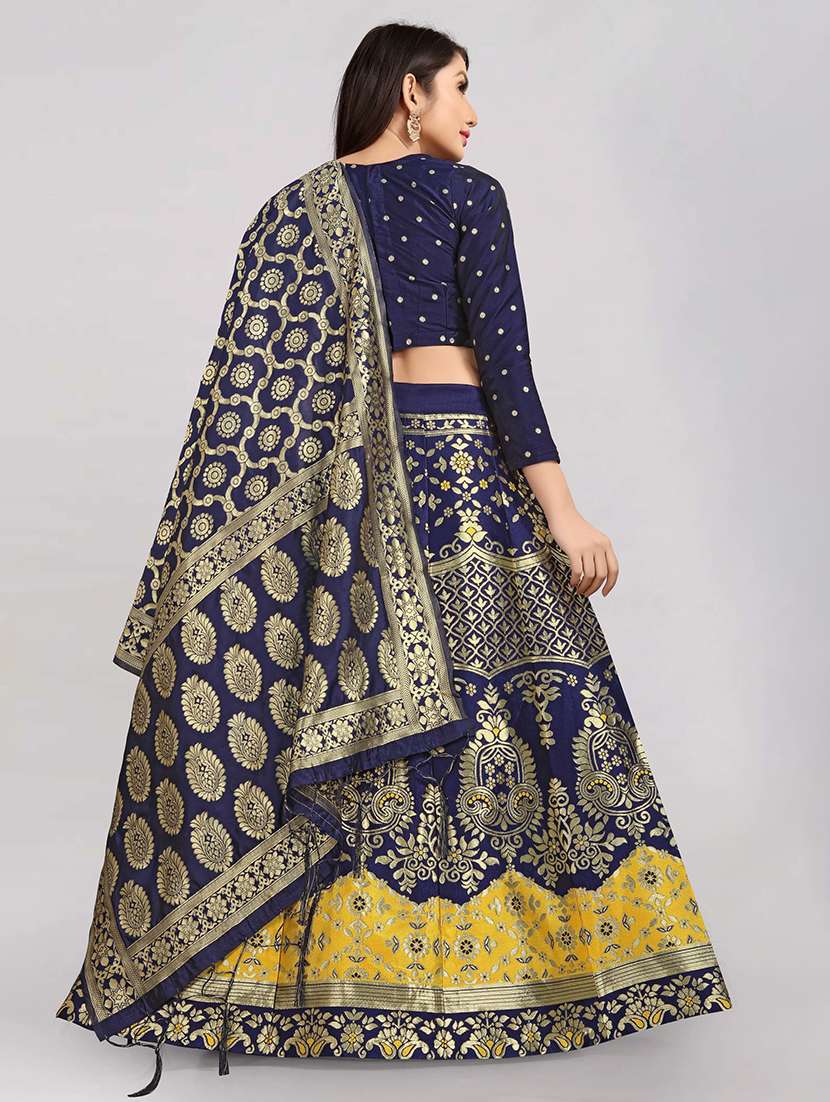 self design panelled lehenga choli set with dupatta - 20208133 -  Standard Image - 2