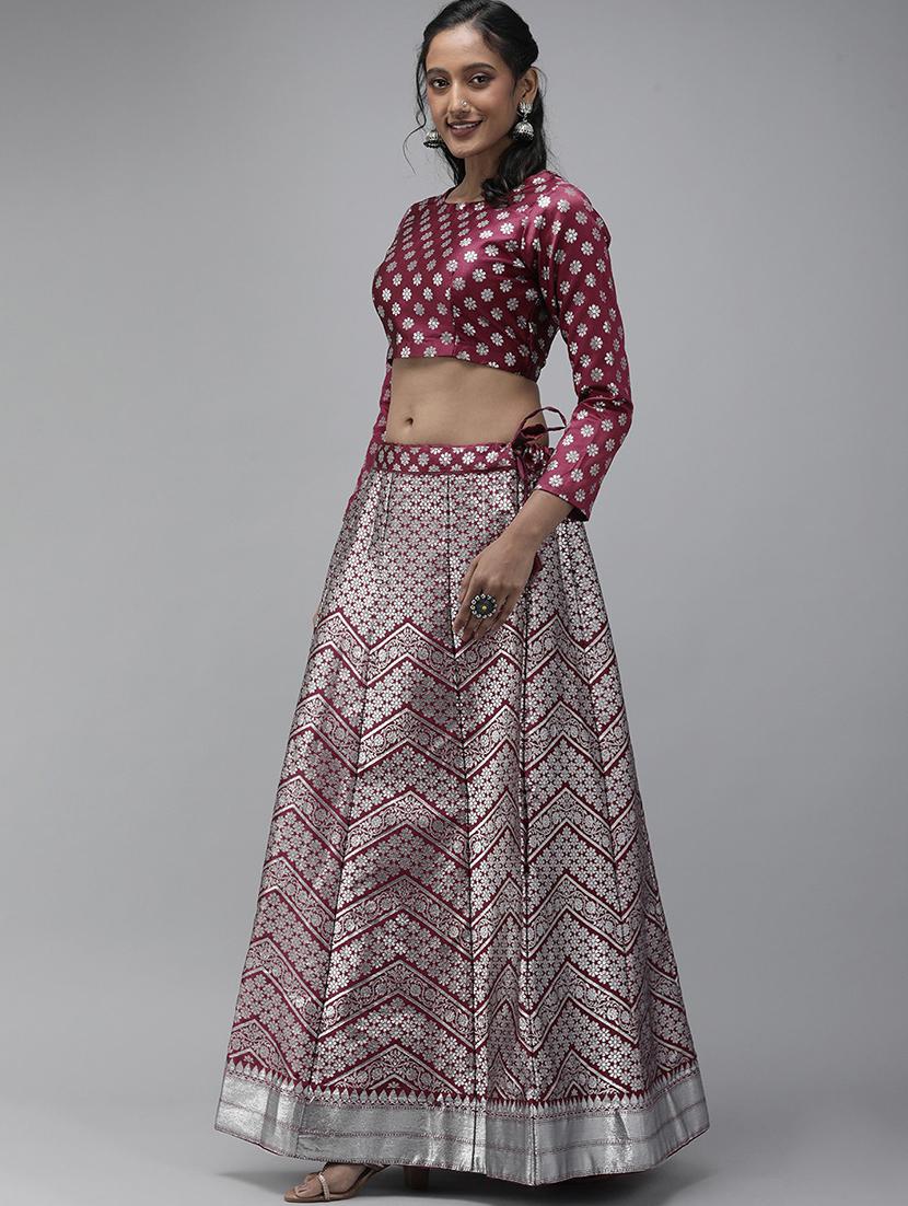 zari work semi-stitched lehenga choli with dupatta - 20209029 - Standard Image - 2
