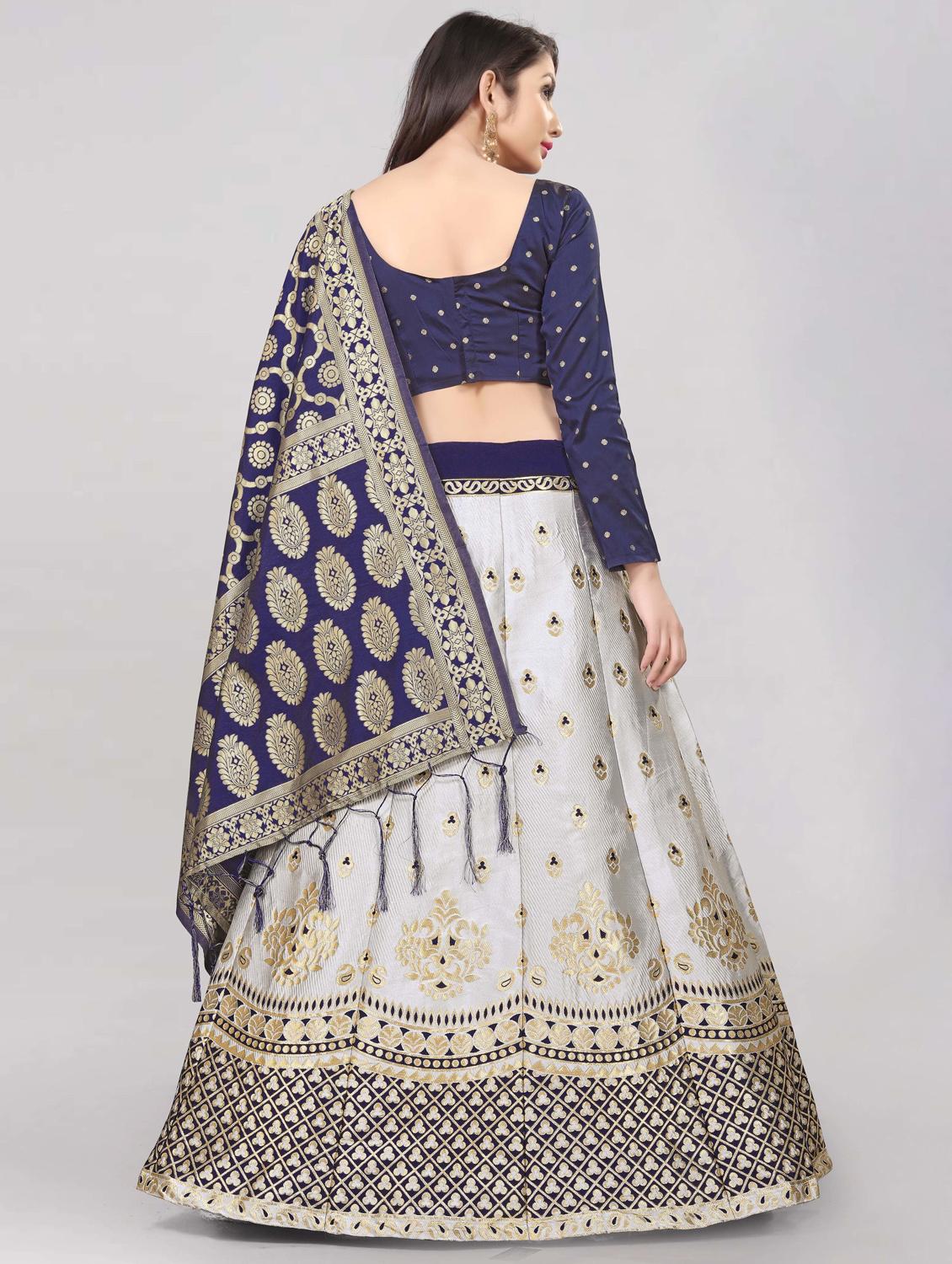 banarasi lehenga choli with dupatta set - 20209137 - Standard Image - 2