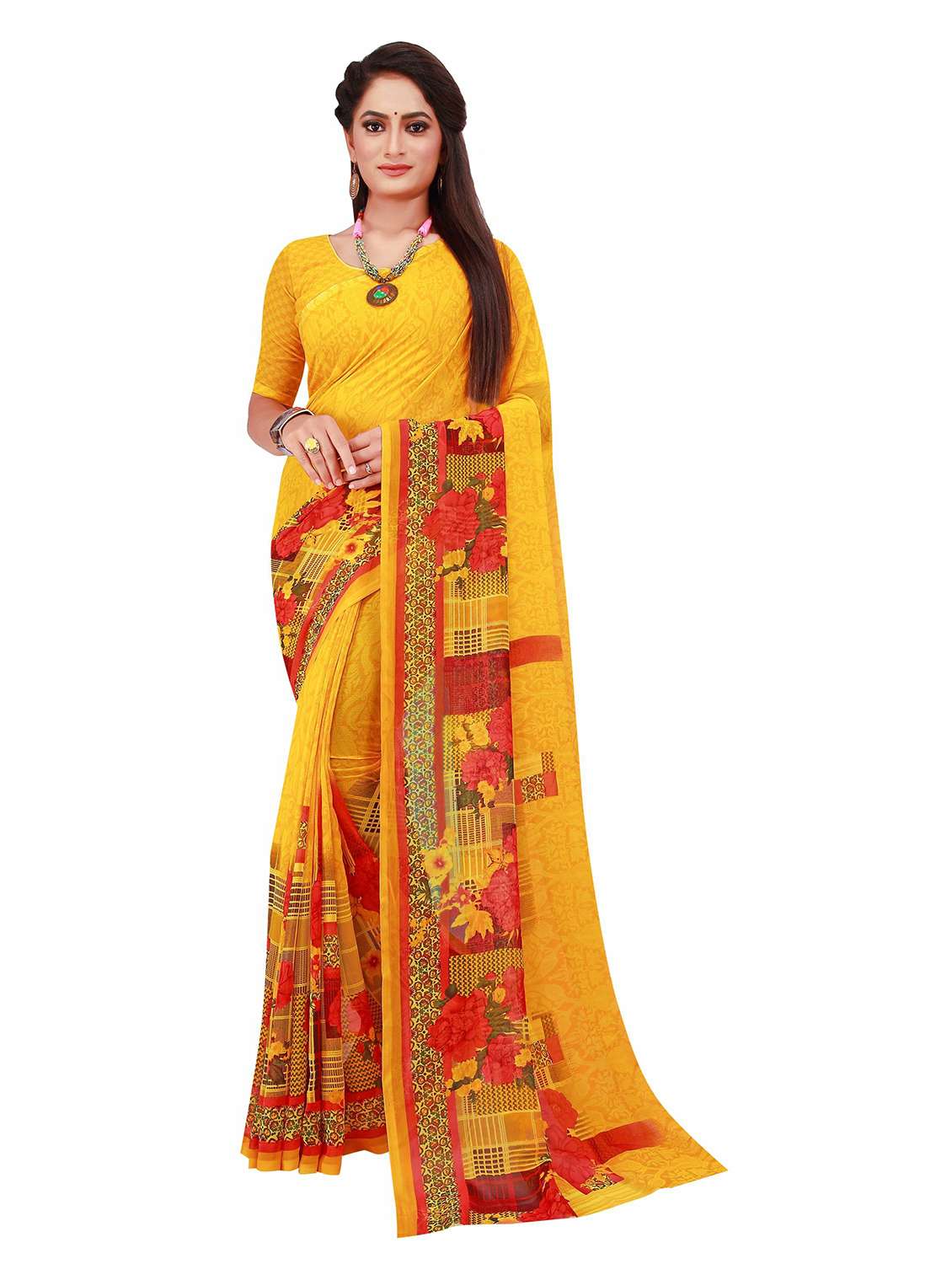 women's saree combo with blouse - 20209780 - Standard Image - 2
