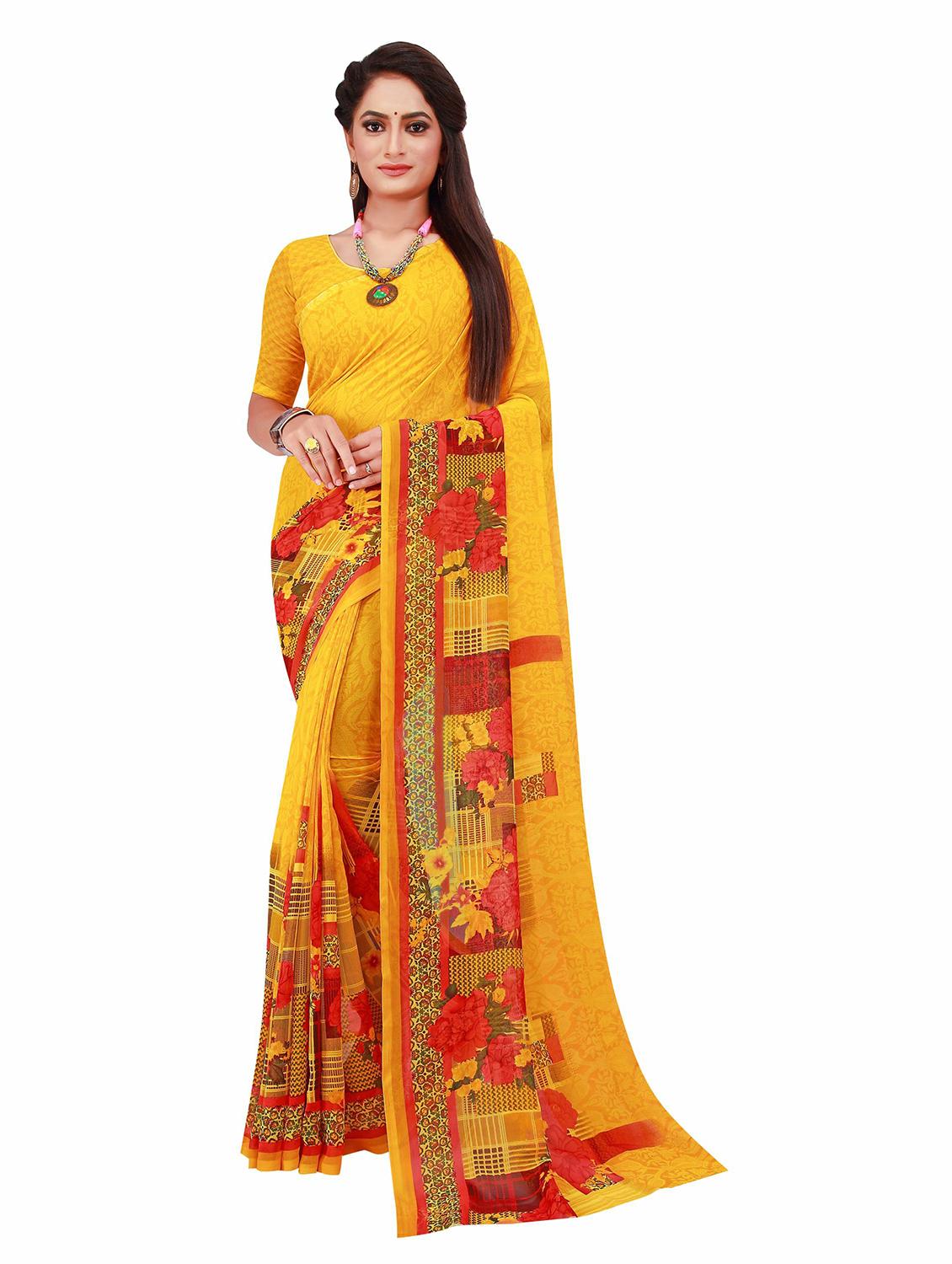 women's printed multi colored saree with blouse - 20209790 - Standard Image - 2
