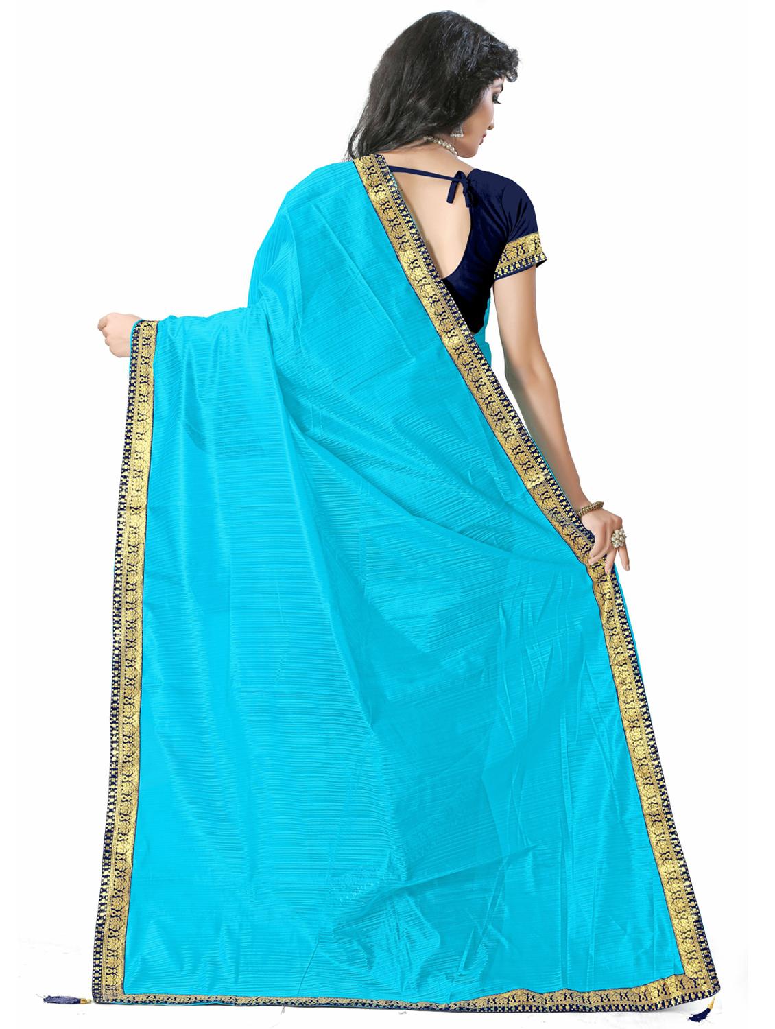 solid bordered saree - 20209861 - Standard Image - 2