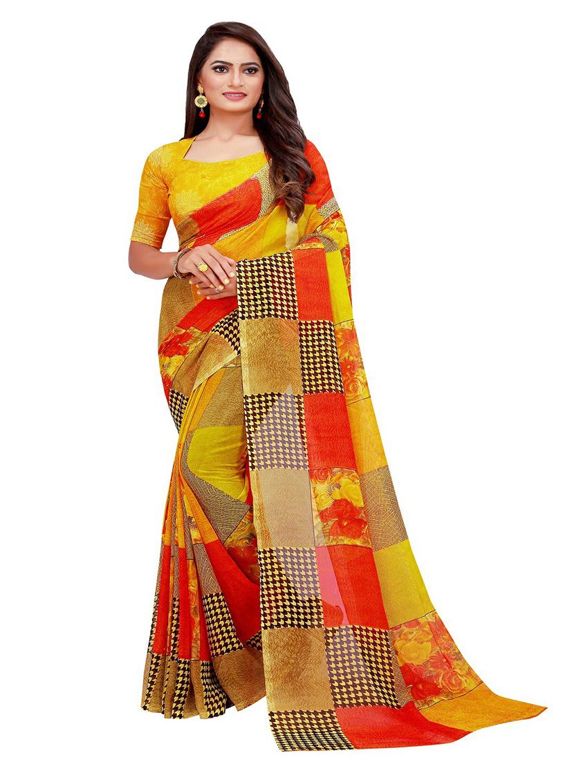 women's printed multi colored saree with blouse - 20209994 - Standard Image - 2