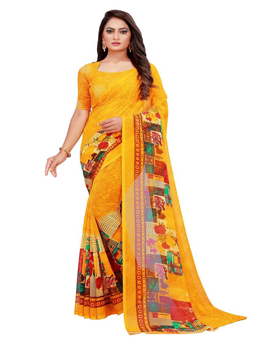 pack of 2 printed saree with blouse - 20210087 - Standard Image - 2
