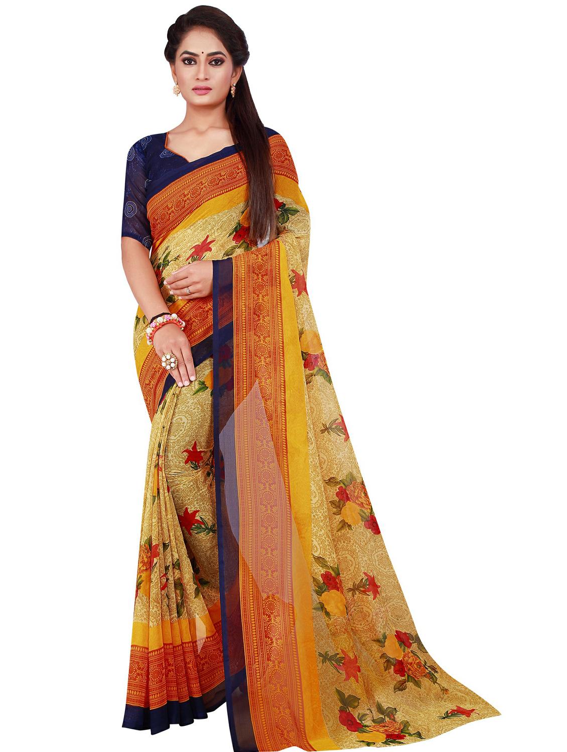pack of 2 printed saree with blouse - 20210170 - Standard Image - 2