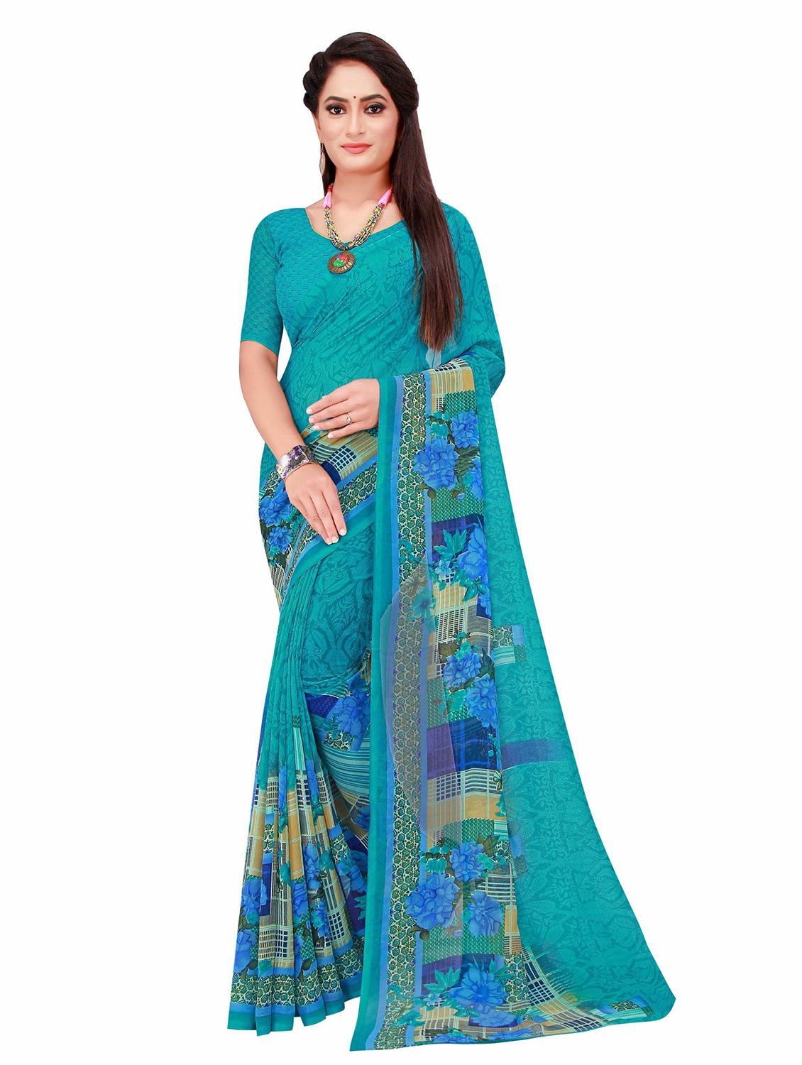pack of 2 printed saree with blouse - 20210279 - Standard Image - 2
