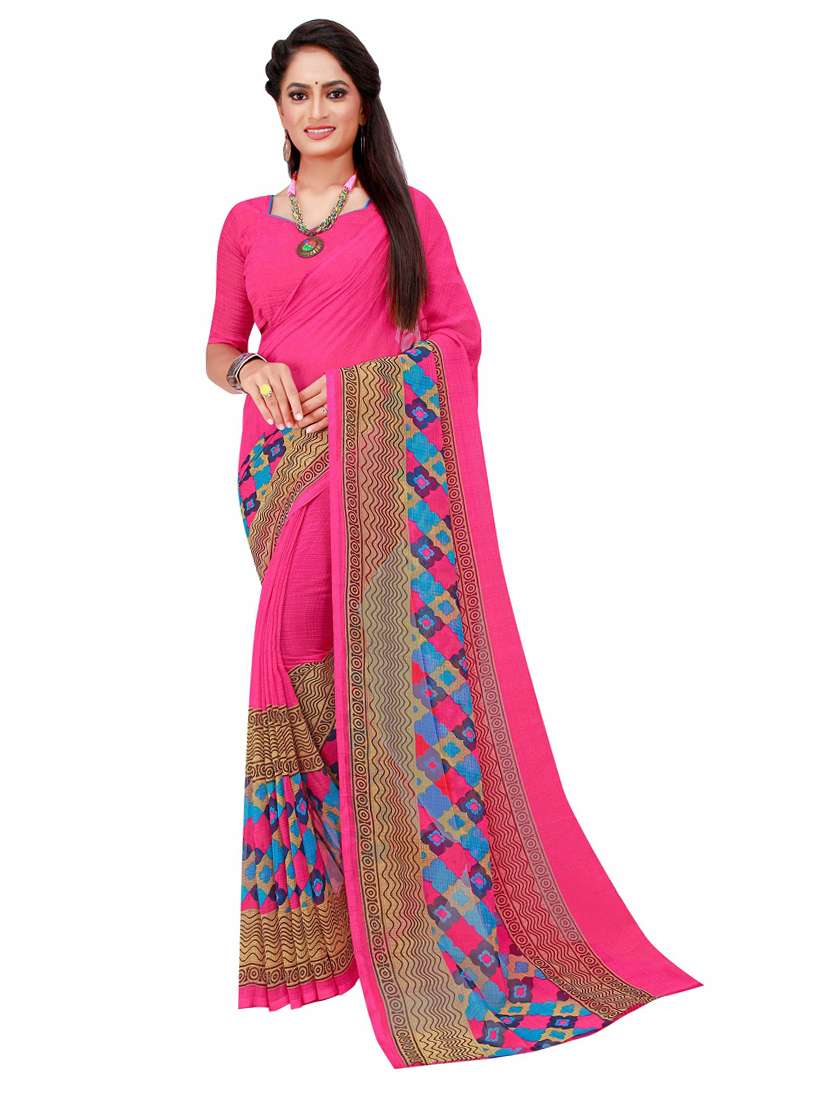 pack of 2 printed saree with blouse - 20210543 - Standard Image - 2