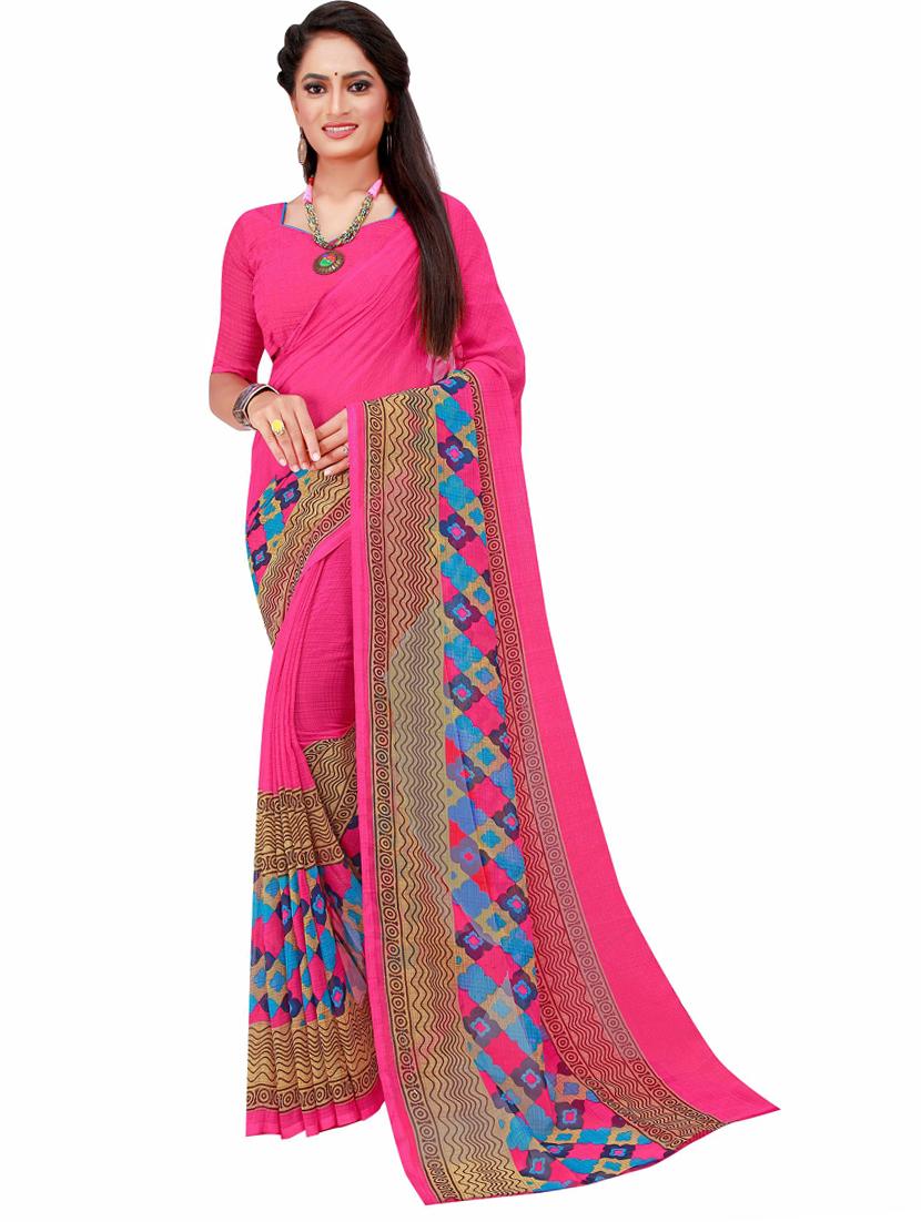 pack of 2 printed georgette saree with blouse - 20210580 - Standard Image - 2