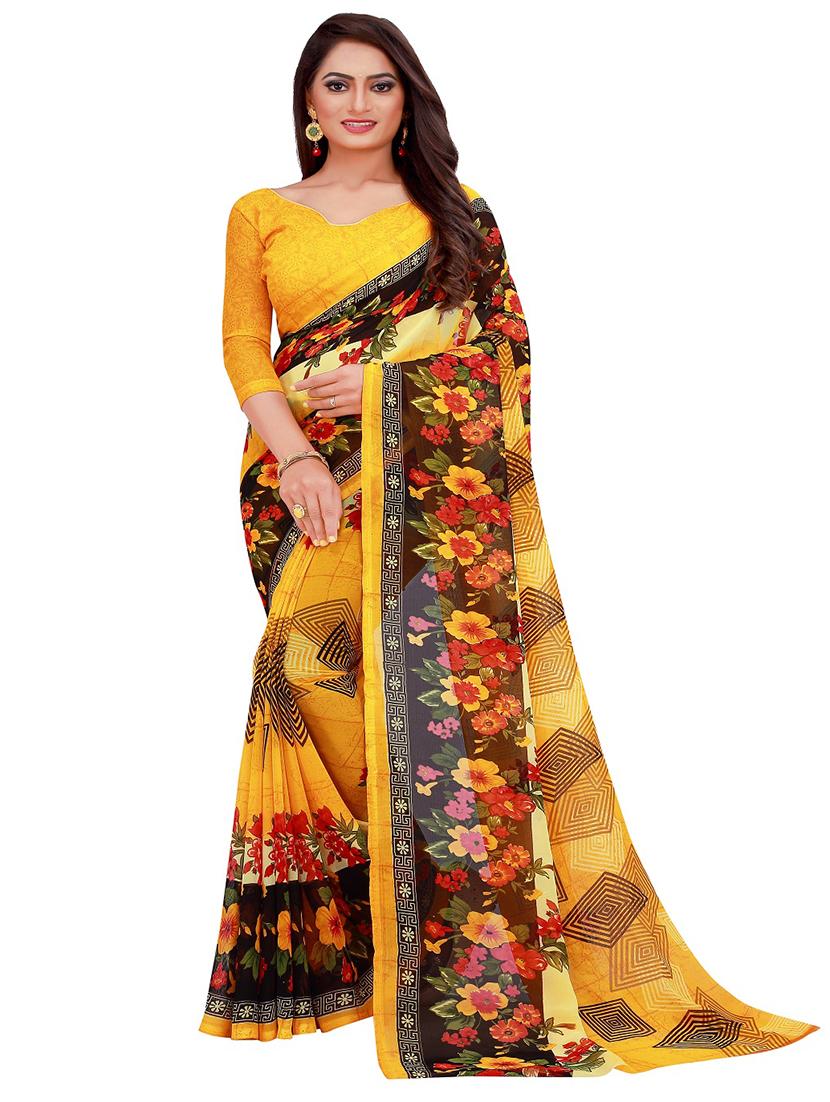 pack of 2 georgette saree with blouse - 20211191 - Standard Image - 2
