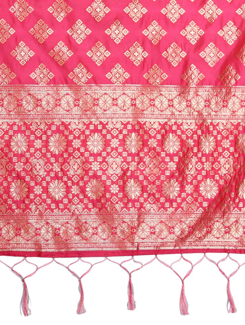 pink jaquard dupatta - 20211933 - Standard Image - 2