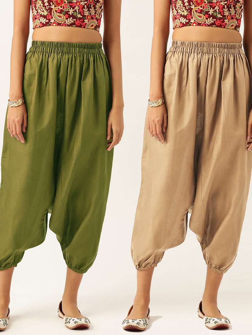 multi colored cotton harem salwars - 20213170 - Zoom Image - 0