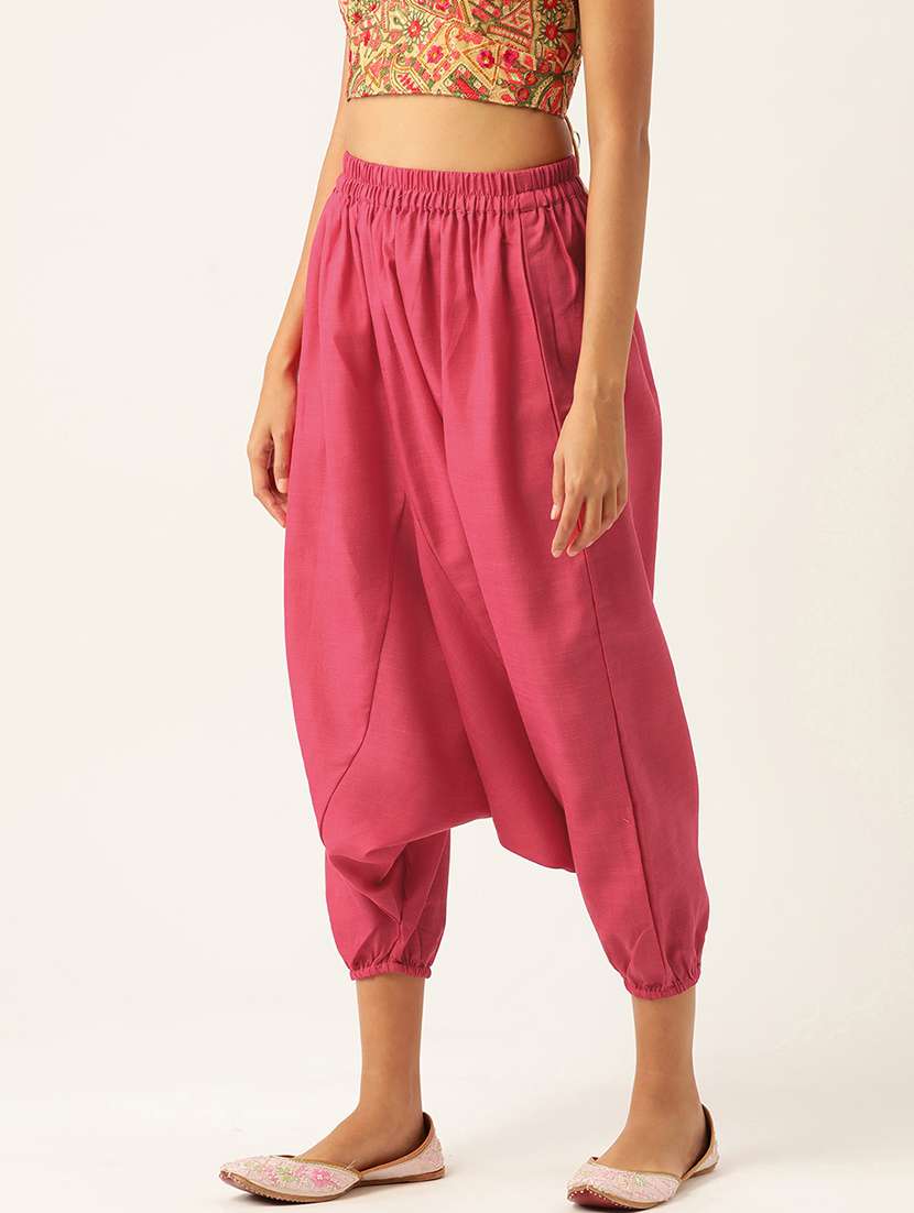 pack of 2 solid high-rise harem pants with elasticated waist - 20213179 - Standard Image - 2