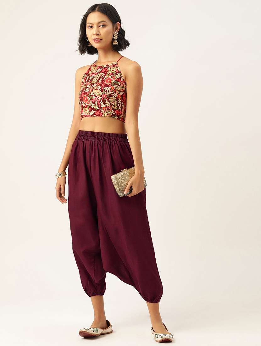 pack of 2 solid high-rise harem pants with elasticated waist - 20213179 - Standard Image - 7